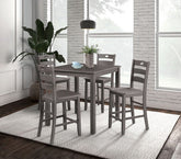 Lubbock 5 Pc. Counter Ht. Table Set Model Fm3419Gy-Pt-5Pk-Chair By Furniture Of America